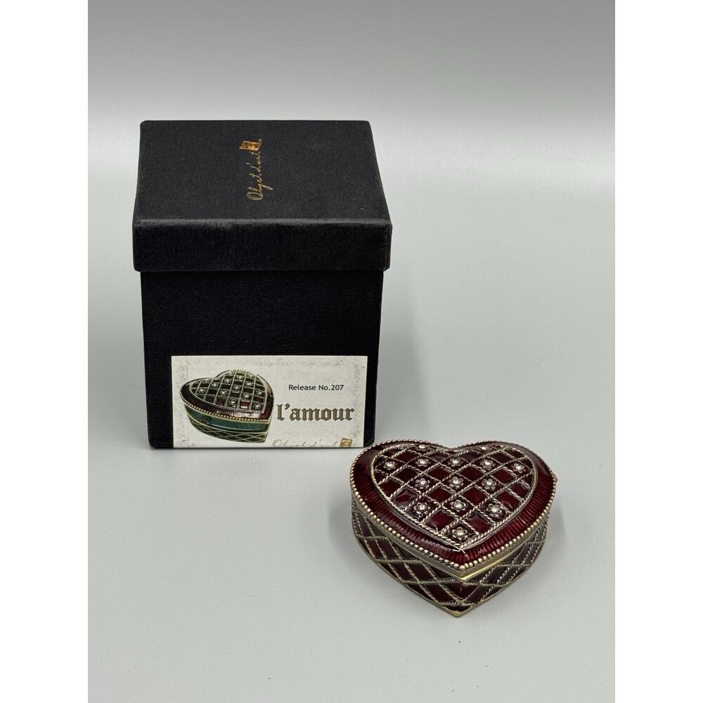 Trinket Box Object d' art L’amour Jeweled Heart Art Form Collectibles 2009